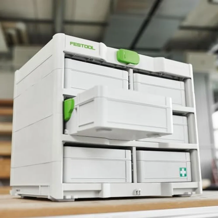 FESTOOL Werkzeugbox Festool Systainer³ Rack SYS3-RK/6 M 337-Set, Modularer Werkzeugkoffer mit 6 Systainer³ S 76, blau – Bild 4