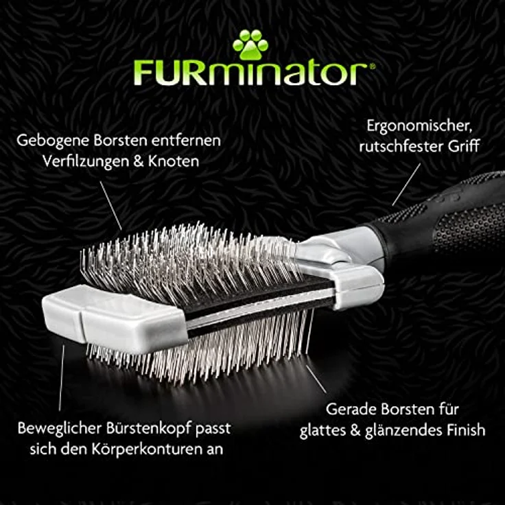 Furminator Zupfbürste Größe L weich - große Bürste mit weichen Borsten für Hunde und Katzen mit seidigem oder drahtigem Fell – Bild 3
