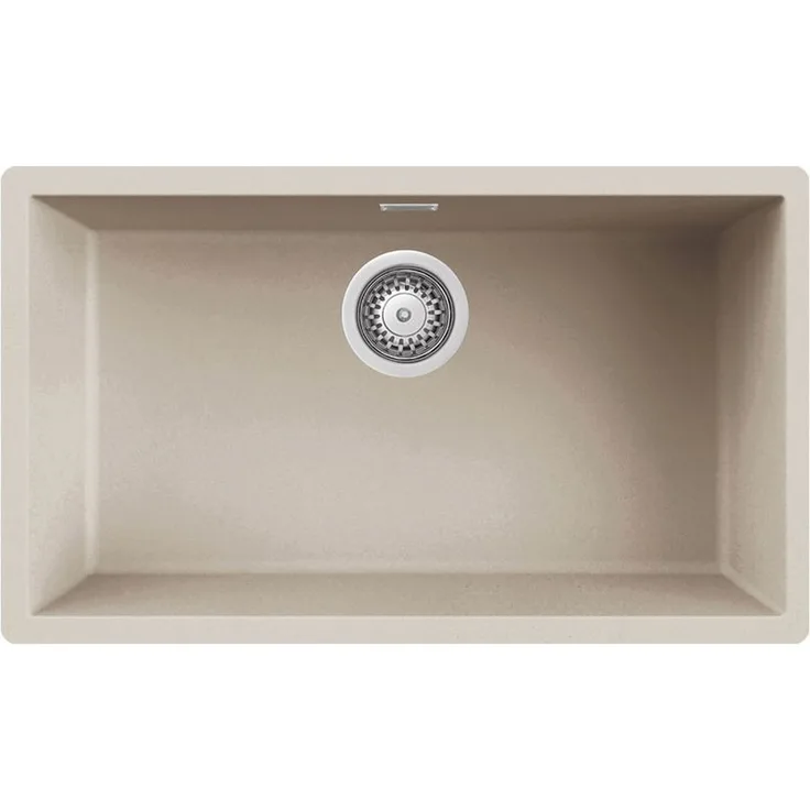 REGINOX Granitspüle Verona 70 Regi-Granite Elite, Unterbaubecken in Champagne, 75,6 x 45,6 cm mit kratzfester Oberfläche und großzügigem Einzelbecken