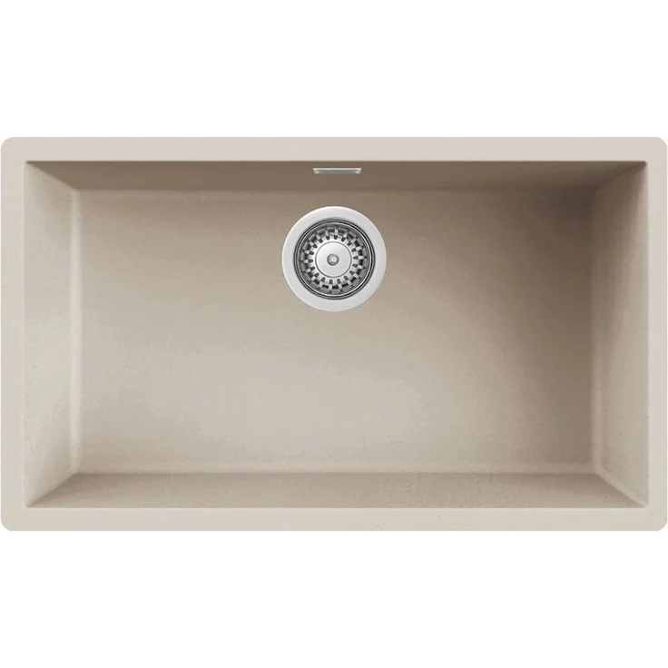REGINOX Granitspüle Verona 70 Regi-Granite Elite, Unterbaubecken in Champagne, 75,6 x 45,6 cm mit kratzfester Oberfläche und großzügigem Einzelbecken