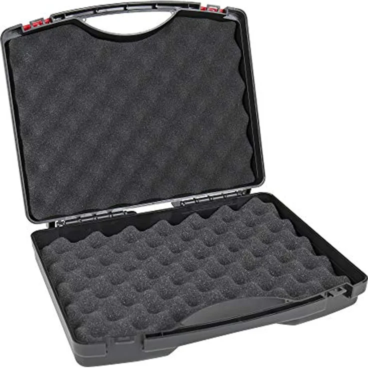 STIER Kunststoffkoffer PP, Werkzeugeinsatz mit zwei Schaumstoffeinlagen, 250 x 210 x 65 mm, schwarz, robust und langlebig