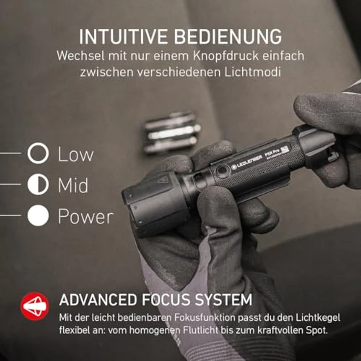 Ledlenser P5R Pro, wiederaufladbare LED Taschenlampe mit 750 Lumen, 280m Fokus, IP68 wasserdicht, 18h Laufzeit, hoher CRI, USB-C, 116g leicht – Bild 3