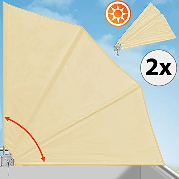 2x Balkonfächer Sichtschutz Windschutz Balkonsichtschutz Sonnenschutz Wand – Bild 3