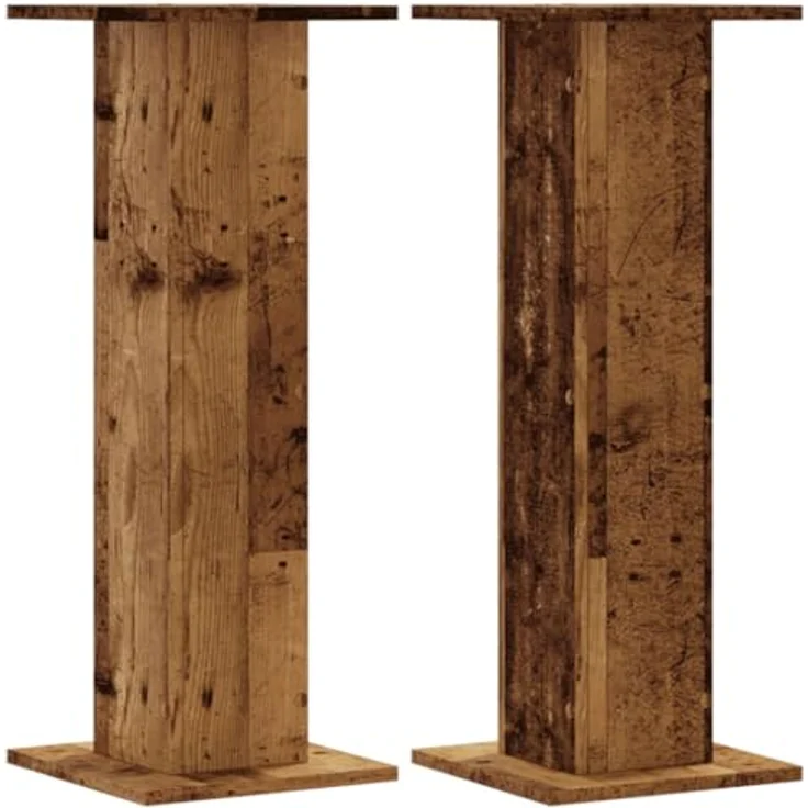 vidaXL Blumenständer Pflanzenständer 2 Stk Altholz-Optik 30x30x80 cm Spanplat – Bild 2