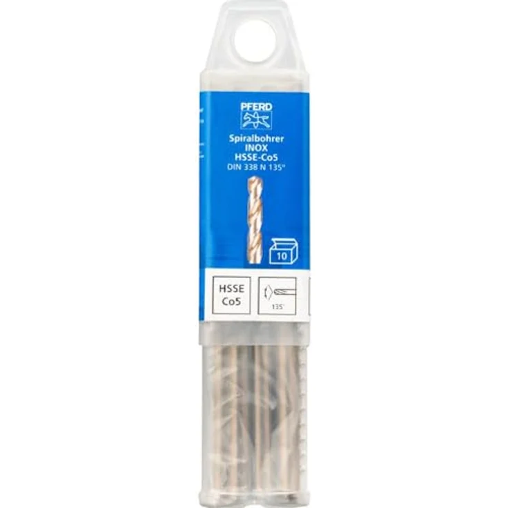PFERD TOOLS Spiralbohrer INOX, 10 Stück | Ø 7 mm, HSS-E Co5 N, DIN 338, 135° für zähe und harte Werkstoffe, industriell einsetzbar – Bild 2