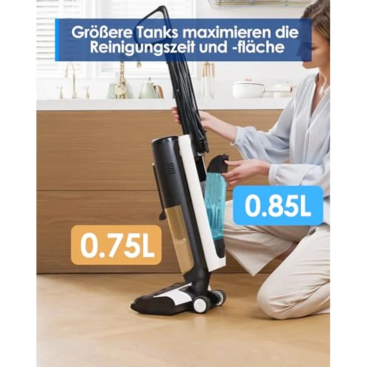 Tineco iFLOOR 5 Steam Nass Trockensauger, 120℃ Hochtemperatur-Dampf, Selbstreinigung Nasssauger, Hartholz bodenreiniger – Bild 5