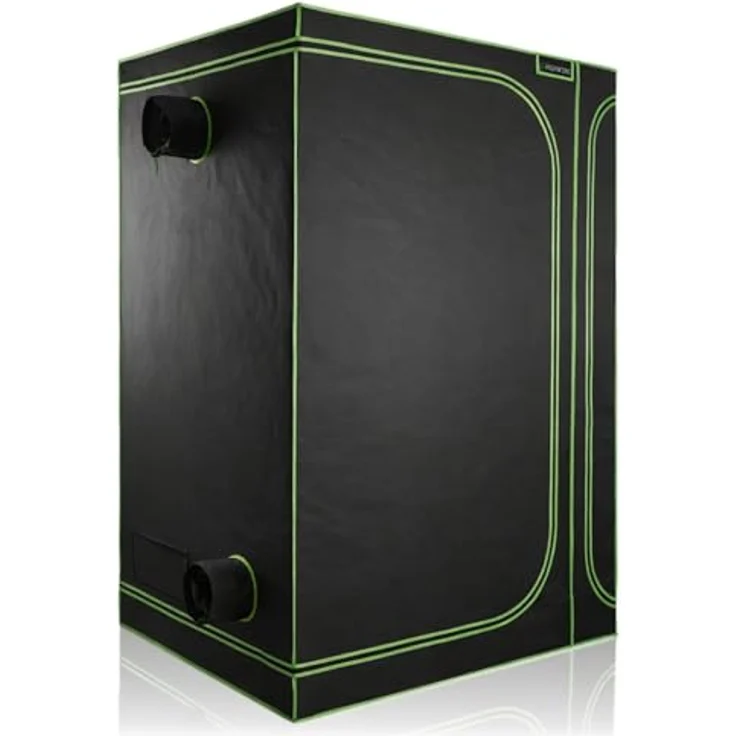 HIGHWERK Growzelt "MyHomeGrow" 160 x 120 x 205 cm, 2-Kammer Zuchtzelt, lichtundurchlässig mit hochreflektierender Innenbeschichtung, schwarz-grün – Bild 3