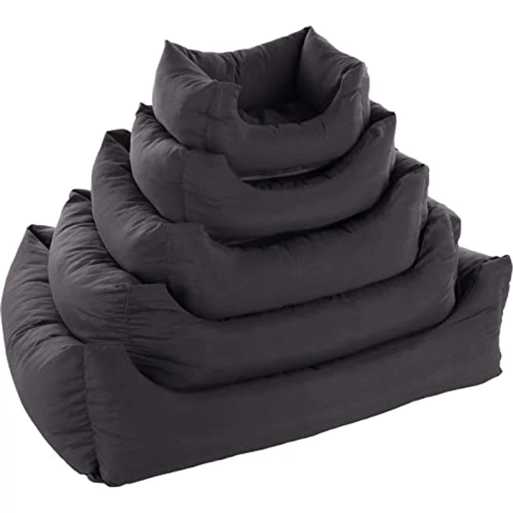 Flamingo Dogbed Panama, Hundebett und Katzenbett, dunkelgrau, 50 cm, abnehmbarer waschbarer Bezug, rutschfeste Unterseite – Bild 2