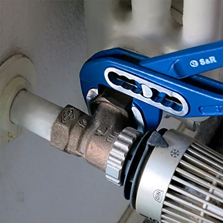 S&R Klassische Wasserpumpenzange 240x33mm, CR-V Stahl, Pulverbeschichtung, professionelle robuste Zange in klassischem Design, chrom-vanadium Spezial-Werkzeugstahl – Bild 5