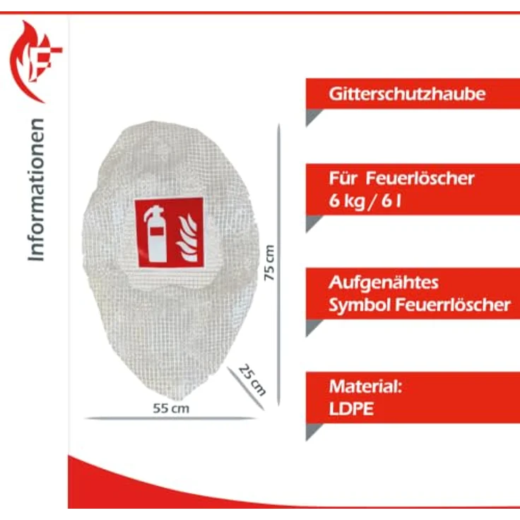 FireLoq® 6kg Pulver Feuerlöscher mit Gitterschutzhaube und Prüfnachweis, robust und zuverlässig – Bild 3