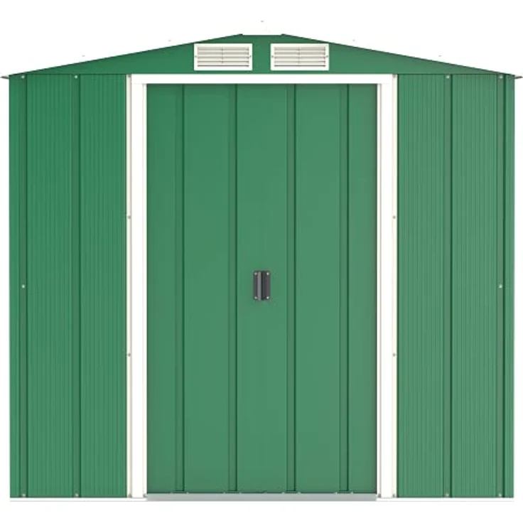 Duramax ECO 6 x 6 (3.33 m²) Metallgerätehaus, feuerverzinktes Metall gerätehaus - Geräteschuppen, verstärkte Dachkonstruktion, wartungsfreier und wetterfester Metallschuppen, Grün – Bild 5
