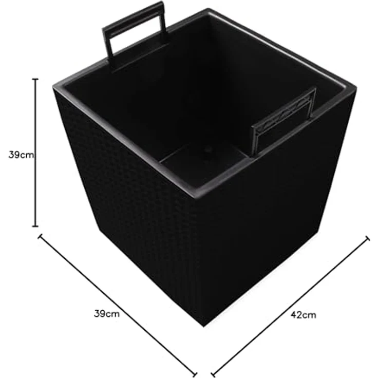 ONDIS24 Rato 64 Pflanzkübel, Blumenkübel aus Kunststoff mit Rattan-Optik, 64 Liter Volumen, frostsicher und UV-beständig, ca. 39 x 39 x 42 cm – Bild 10