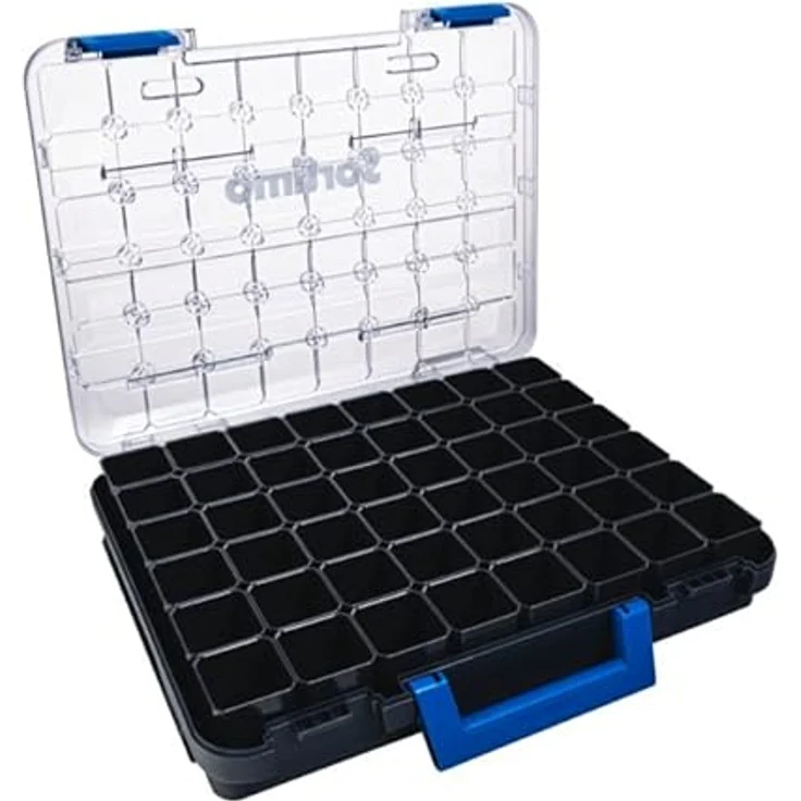 Sortimo T-BOXX 320, Aufbewahrung mit 48 Insetboxen H63, transparentem Deckel, robust & kompatibel mit Sortimo Fahrzeugeinrichtungen – Bild 3