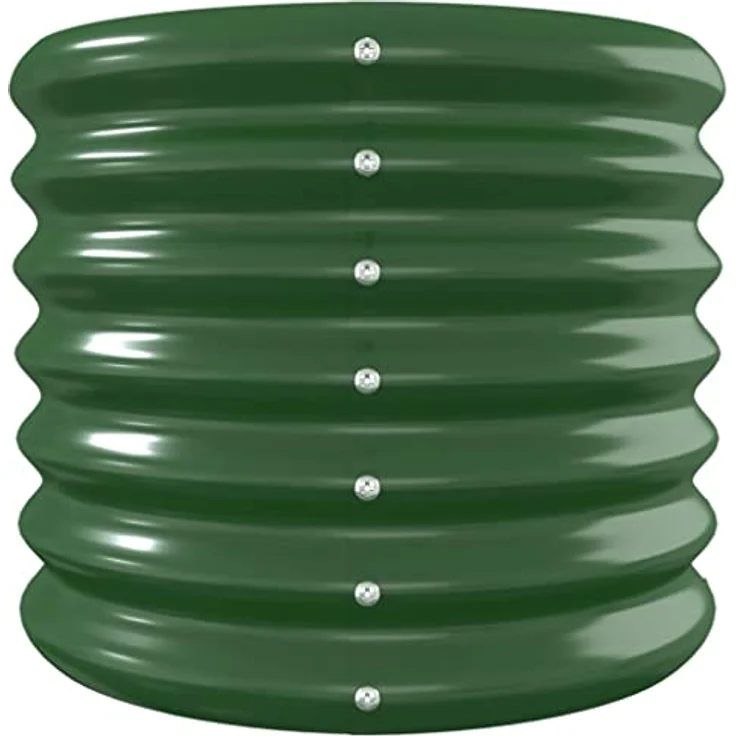vidaXL Hochbeet, Wetterfestes Hochbeet für Garten Balkon Terrasse, Kräuterhochbeet zum Selber Bauen, Pflanzkasten aus Metall, Pulverbeschichteter Stahl Grün – Bild 5