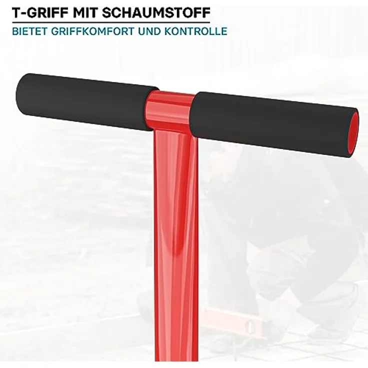 Bodenverdichter 11,5 kg aus Stahl, mit 20x20 cm Grundplatte und T-Griff zum Verdichten – Bild 5
