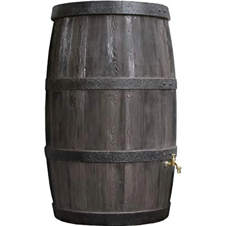 Prosperplast Regentonne Burgund 500 Liter braun, UV- und witterungsbeständig, kindersicherer Deckel, Messinggewinde