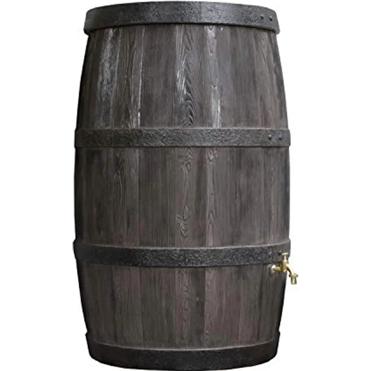 Prosperplast Regentonne Burgund 500 Liter braun, UV- und witterungsbeständig, kindersicherer Deckel, Messinggewinde – Bild 1