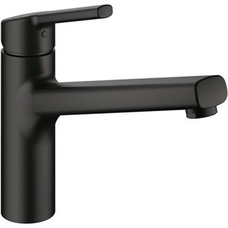 KWC Küchenarmatur Naber Luna E1, Einhebelmischer mit schwenkbarem Auslauf, schwarz matt/chrom/Edelstahl