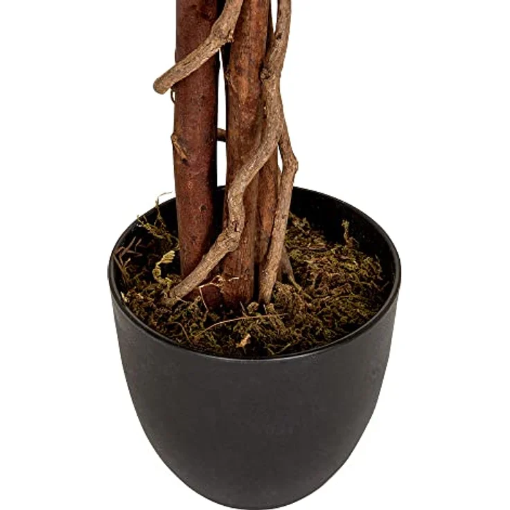 hjh OFFICE Kunstpflanze Mango Höhe 130 cm 588 Blätter große Zimmerpflanze Mangobaum Topfpflanze Baum künstlich, 871001 – Bild 3