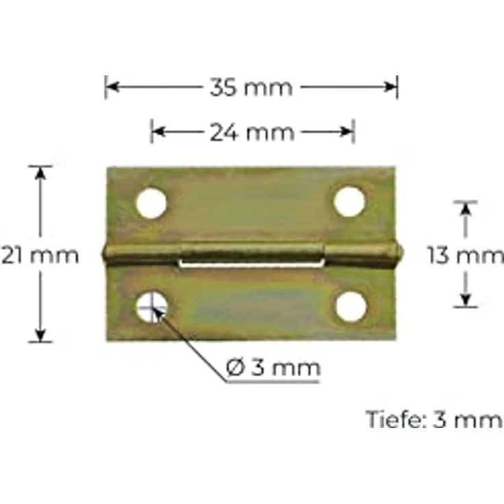 HMF Vintage Deko Scharnier klappbar, Möbelscharnier aus goldfarbenem Metall 2er Set, 35 x 21 mm mit Feststellmechanismus – Bild 2