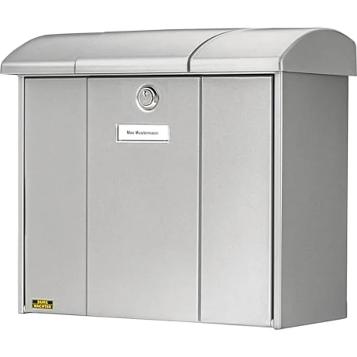 BURG-WÄCHTER Briefkasten mit aufklappbarem Regendach, A4 Einwurf-Format, EU Norm EN 13724, Verzinkter Stahl, Olymp 916 Si, Silber – Bild 2