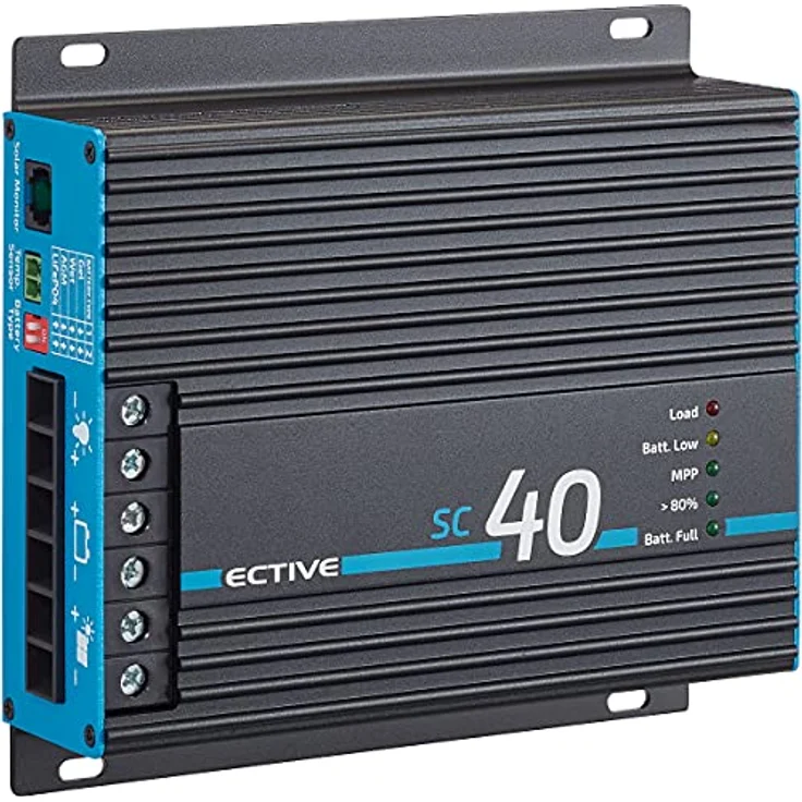 ECTIVE MPPT- Laderegler SC 40- 12/24V, 40A, 480/960Wp, 50V, Temperatursensor, PV Überlastungs- Überspannungsschutz-Solarregler, Ladegerät Controller, Solarkonverter, Solar Panel Regulator, Solar-Laderegler – Bild 1