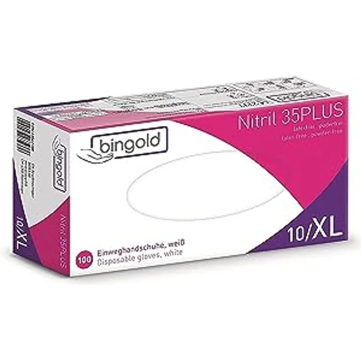 BINGOLD Einmalhandschuhe Nitril 35PLUS, weiß, 100-er Pack – Bild 2