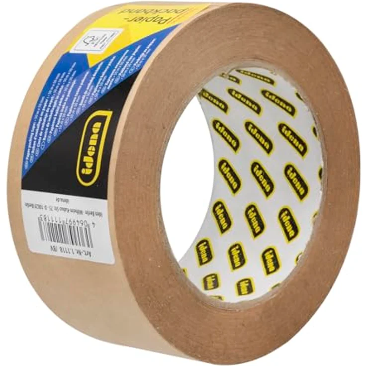 Idena Papierpackband 11118, Braun, 5 cm x 50 m, extra stark, aus recyceltem Papier, nachhaltiges Paketband – Bild 2