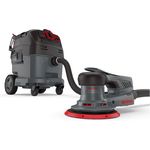 MENZER Exzenterschleifer ETS 150 5.0 + VCL 530 PRO Antistatic, 10000 U/min, Set mit Sicherheitssauger, Nass-Trocken-Sauger, 5,0 mm Hub, blau