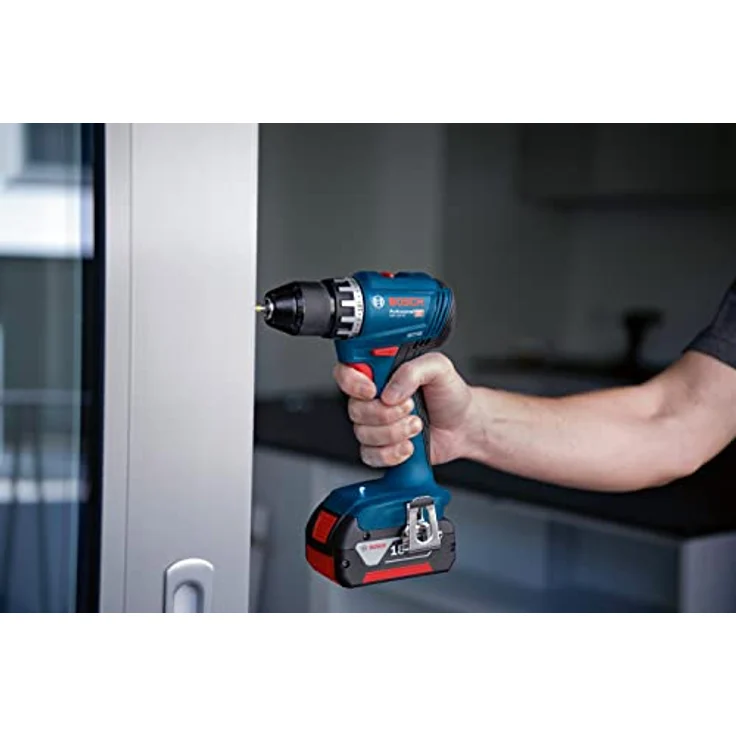 Bosch Combo Kit 2-tlg. 18V: GSR 18V-45 + GBH 18V-22 + 2 x Akku 4.0Ah, Schnellladegerät, Professionelles Akku-Bohrhammer-Set, blau – Bild 2
