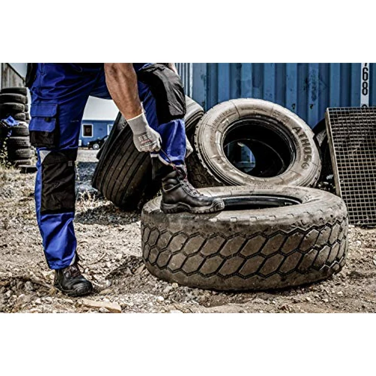 Nitras POWER STEP MID+ Sicherheitsschuhe, Sicherheitsstiefel S3 HRO SRC, schwarz, Größe 42, Volleder, durchtrittsicher, DGUV-zertifiziert – Bild 7