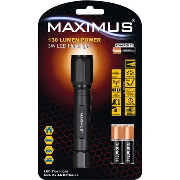 Maximus Taschenlampe M-FL-012-DU LED 3W - 130lm - 2xAA
