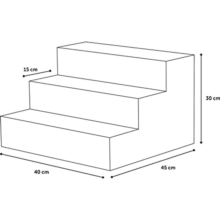 Flamingo Hundetreppe VELTA S, MDF mit Filzbezug, grau, 40x45x30 cm – Bild 4