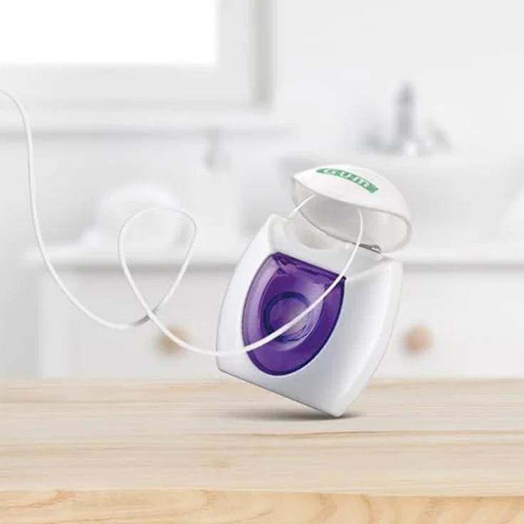 GUM EXPANDING FLOSS, gewachste Zahnseide für enge Zahnzwischenräume, flauschend bei Benutzung, 4x30m (+1 Gratisprobe) – Bild 3
