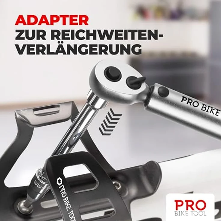 Pro Bike Tool Drehmomentschlüssel Fahrrad Motorrad 1/4 Zoll Antrieb Umschaltknarre, Silber Carbon – Bild 5