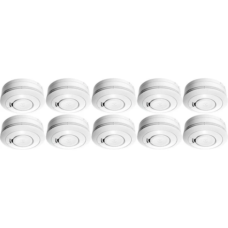 Ei Electronics Ei650 Rauchwarnmelder 10er Set, inkl. 10 Jahres-Batterie, Q-Siegel und 85dB Piezo-Alarm