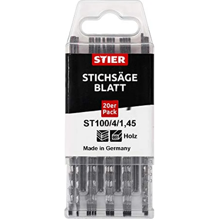 STIER Stichsägeblatt ST 100/4/1,45, konische Scheidgeometrie, Chrom-Vanadium, für Holz und Platten – Bild 2