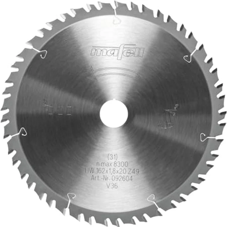 MAFELL Hartmetall Sägeblatt GT 162 x 1,2/1,8 x 20 mm - 49-7 Zähne - Ersatzblatt für MT 55 Tauchsäge - Feinschnitt in Holz – Bild 1