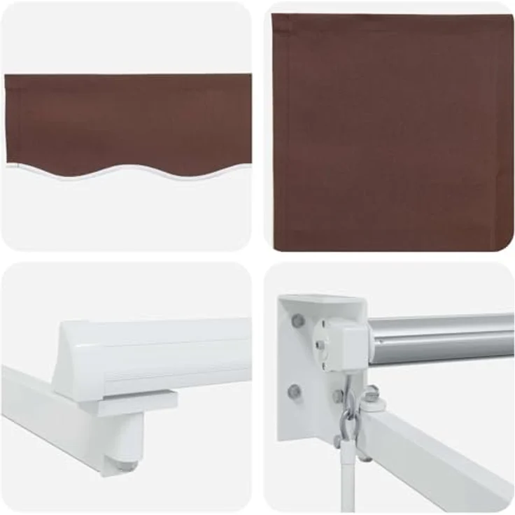 vidaXL Manuelle Gelenkarmmarkise mit LEDs, braun, 4 x 2 m für Outdoor Nutzung – Bild 5