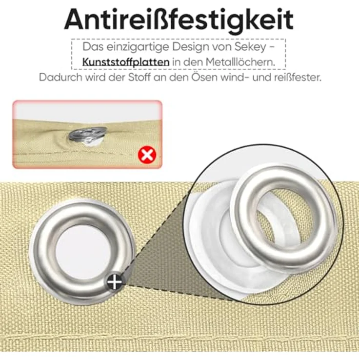 Balkonsichtschutz 100% Polyester Oxford-Gewebe, 100% undurchsichtig Beige 90x600 cm – Bild 4