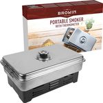 Browin Edelstahl Tischräucherofen Set mit Thermometer 330001 | Fisch & Mehr Grillen und Räuchern, Camping-Zubehör