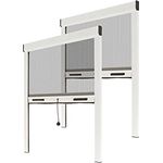 AvosDim.com Fliegengitter Insektenschutzrollo Aluminium für Fenster - Weiss, B100 x H160cm - Fiberglas Fliegengitternetz - Fliegengitterrollo Insektenschutz