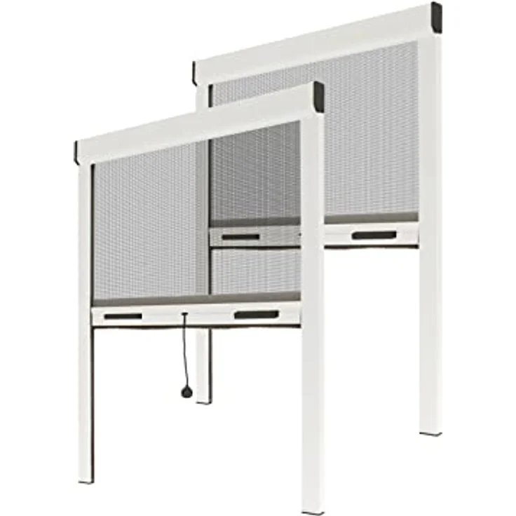 AvosDim.com Fliegengitter Insektenschutzrollo Aluminium für Fenster - Weiss, B100 x H160cm - Fiberglas Fliegengitternetz - Fliegengitterrollo Insektenschutz – Bild 1