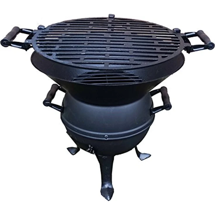 Westerholt 2473 Grillfass Holzkohlegrill Rundgrill aus Gusseisen und Stahl, 36 x 36 x 45 cm klein, 4,4 kg – Bild 2