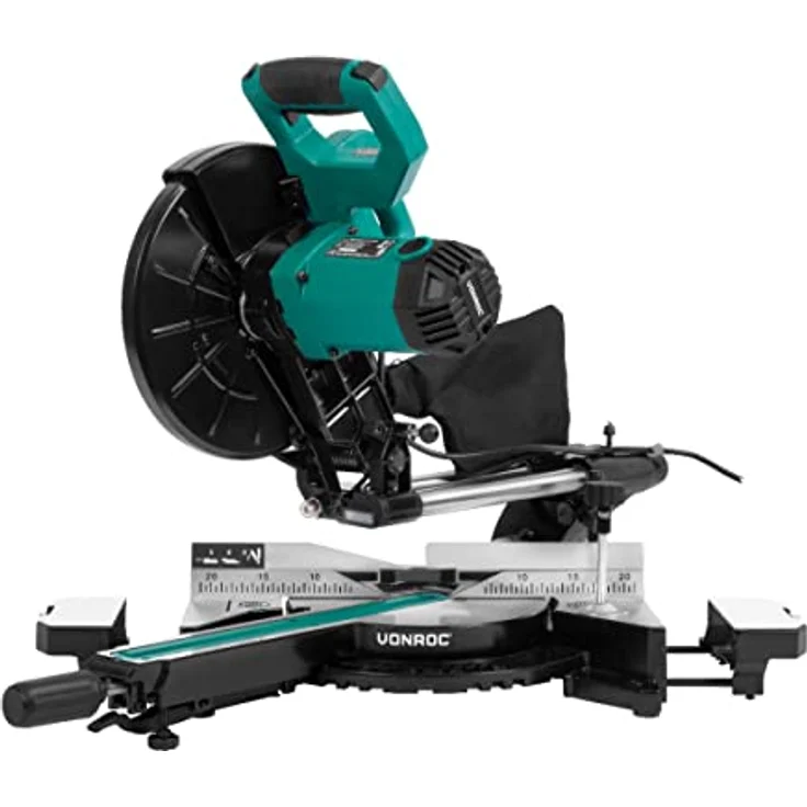 VONROC Profi Kapp- und Gehrungssäge 2200W - 254mm mit Laser, Multimaterial - Elektrische Säge für Metall, Holz, Stahl – Bild 5