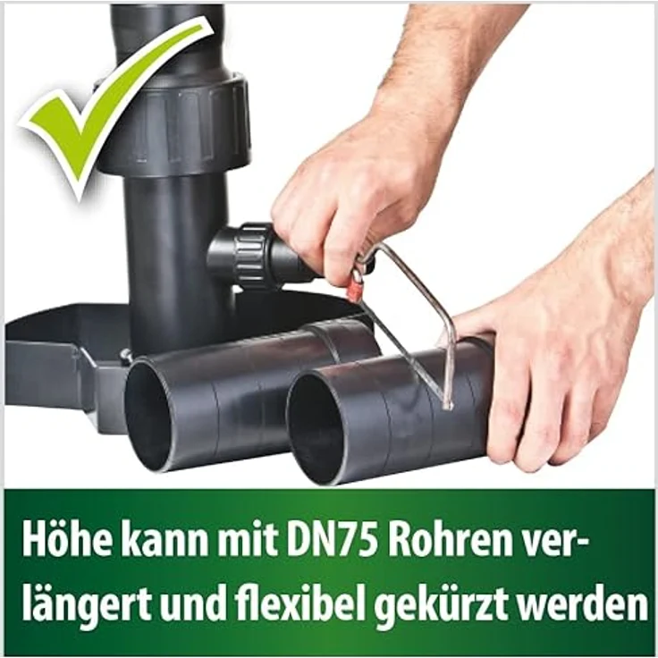 Heissner Teichfilter Profi Standskimmer bis 40qm Wasseroberfläche, Höhenverstellbar, für Pumpen 6000-20000 l/h, mind. Eintauchtiefe 35 cm – Bild 6