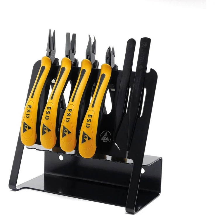 BERNSTEIN TOOLS FOR ELECTRONICS Elektro-Multifunktionswerkzeug ESD Werkzeugsatz EUROline VARIO 6-tlg, ergonomisch mit zweifarbigen Handschutzhüllen,  filigrane Zangenköpfe