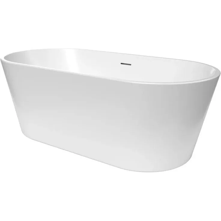 Swiss Aqua Technologies Mood Badewanne Freistehend 170x80 cm aus Acryl in Weiß, inkl. Siphon und Füße, 268L Volumen