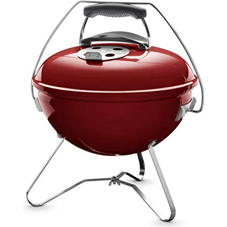 Weber 1123004 Smokey Joe Premium, Holzkohlegrill, 37 cm, crimson rot, für unterwegs, tragbar – Bild 2