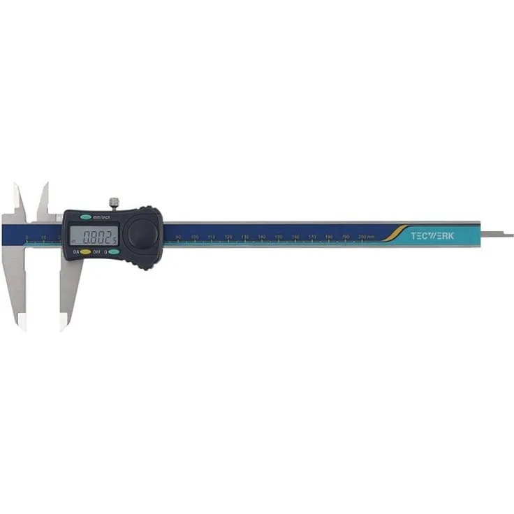 NORDWEST Messschieber DIN 862, 200mm digital mit kapazitivem Messsystem und Feststellschraube